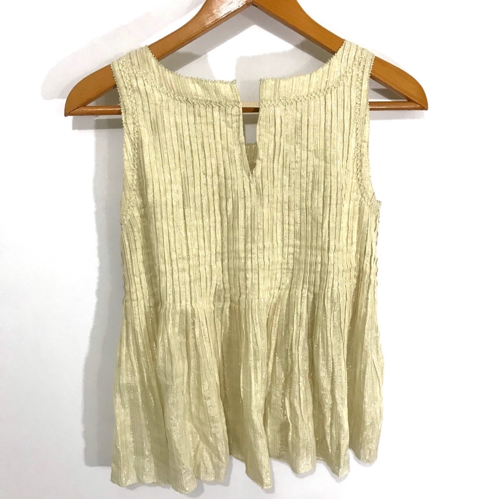 Vanessa & Virginia Gold Pleated Top - Picture 5 of 6